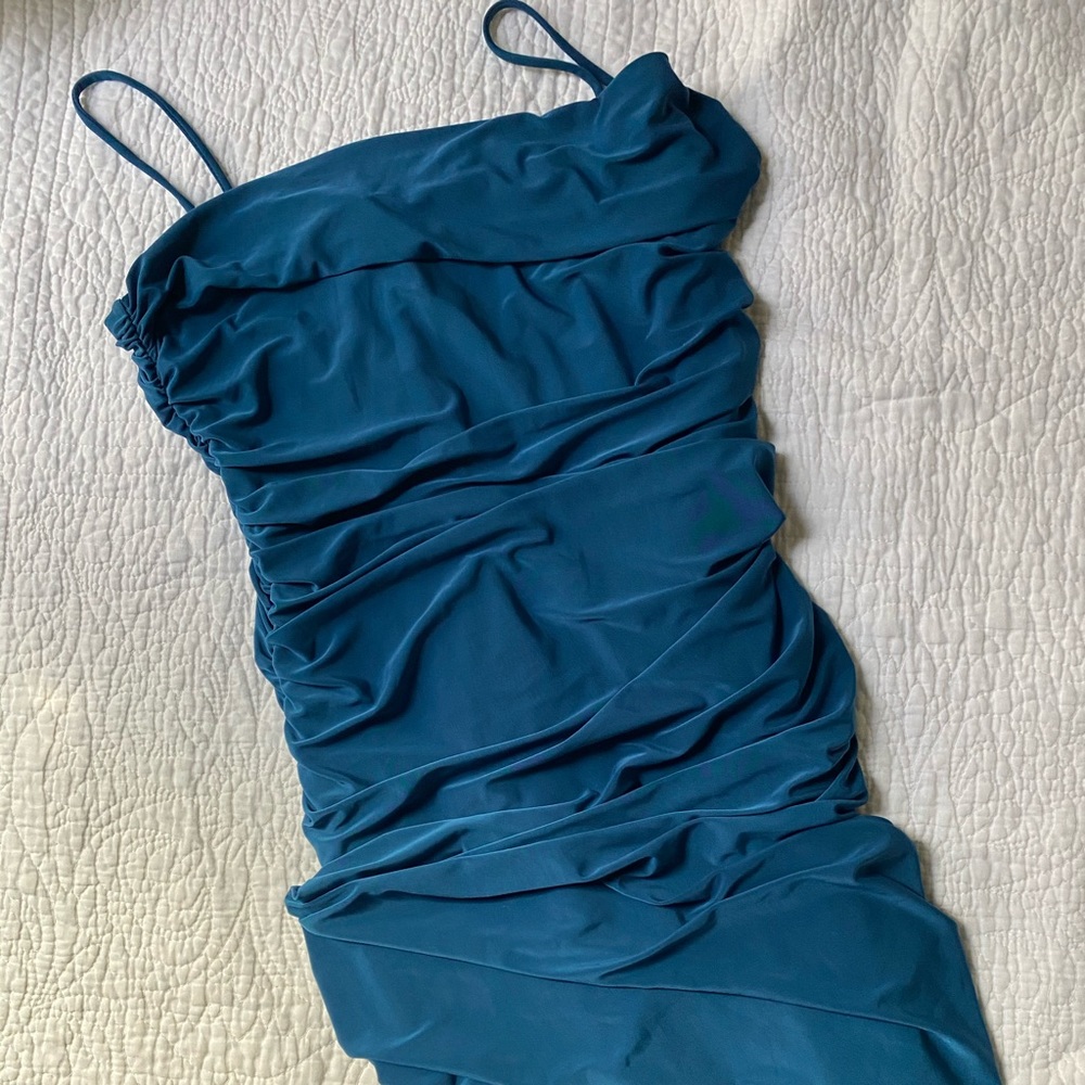 Blue WINDSOR SCRUNCH DRESS